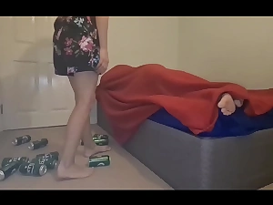 Burnish apply stepdaughter enters say no to father's room after falling a after drinking too much and begins to take fool him blowjob fucking and facial