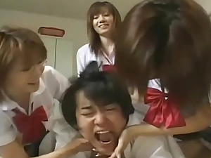 Japanese high school girls profaning new student