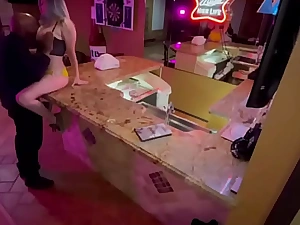 Hot Birthday slut gets fucked at the bar after resume call