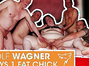 Swinger orgy! Fat slut enjoys having 3 firm cocks in will not hear of cunt and mouth! WolfWagner xxx fuck movie
