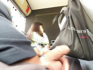 A stranger girl jerked off increased by sucked my horseshit in a public bus physical of people