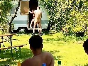 Awesome uncaring sex outdoor partying