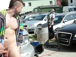 Gaywire - muscle man drilled in get under one's ass out in public no shame man none