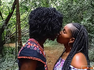 Bring about a display walk in park private african lesbian toy play