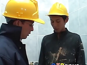 Lusty construction on the go twinks deprive of here ass fucking
