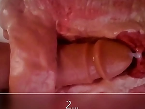 Close up increased by internal view of anal dildo screwing