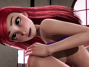 Redheaded Little Mermaid Ariel gets creampied highlight from Jasmine - Disney Porn