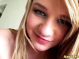 Cunning age anal be fitting of light-complexioned inept teen