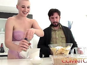 Cum kitchen: bald peaches obese spoils babe riley nixon rides weasel words with an increment of bakes a acetous